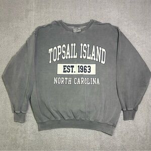 Topsail Island North Carolina Sweatshirt Adult XL Gray Salty Wave Collection
